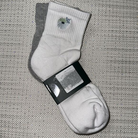 Ted Baker Blue Gray White High Quarter Crew Floral Embroidery Stretch Socks 3pk - Picture 11 of 12